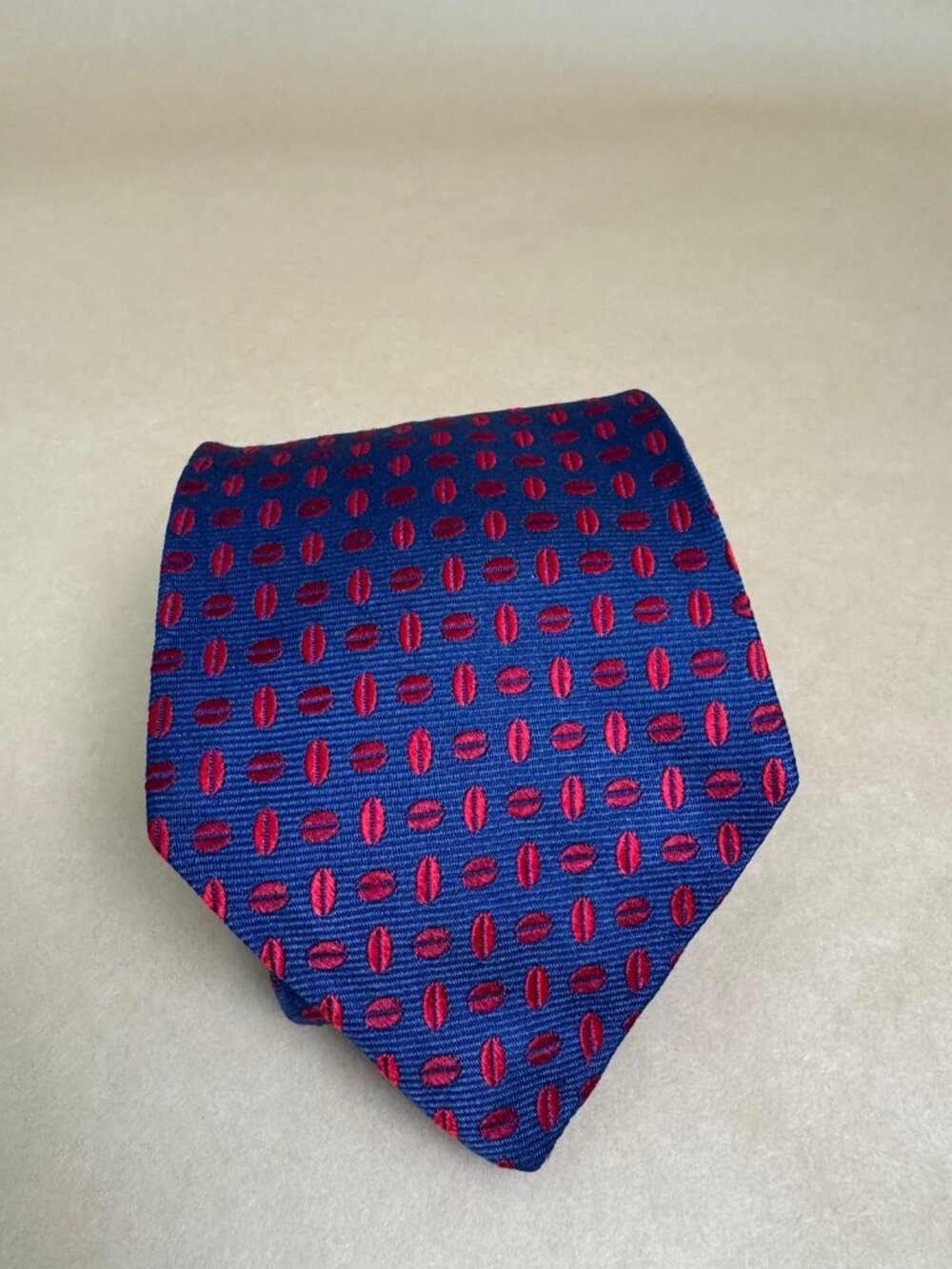 Brooks Brothers 346 Pure Silk Tie Made USA Italian Woven Navy Red Geometric